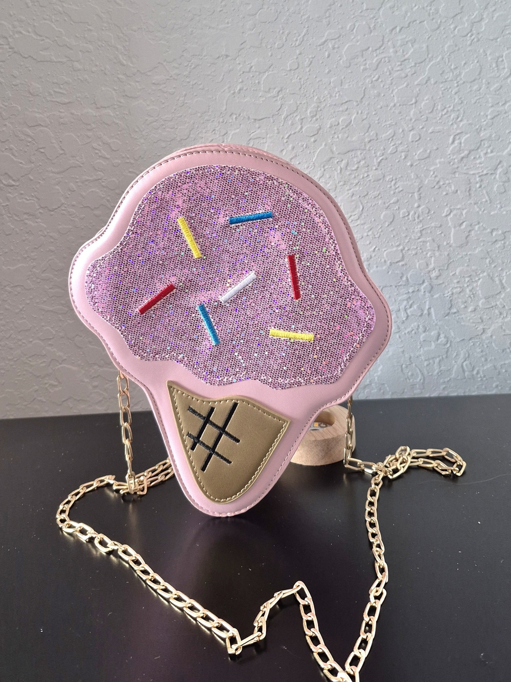 Pink Ice Cream Cone Crossbody Bag
Adorable pink